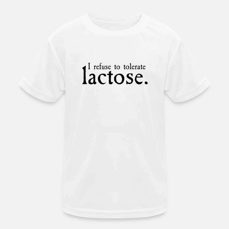 I Refuse To Tolerate Lactose Dairy Free Lover Pun Kids Functional T-Shirt