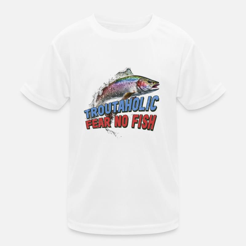 Pêche, Truite, Saumon, Pêcheur, Pêcheur, Perche T-shirt sport Enfant