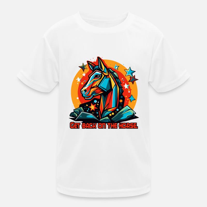 Back in the saddle, back on the horse Kids Functional T-Shirt