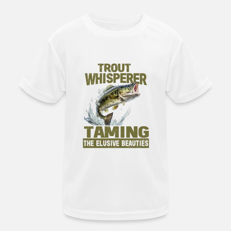 Pêche, Truite, Saumon, Pêcheur, Pêcheur, Perche T-shirt sport Enfant
