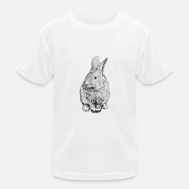 Line Drawing - Rabbit Kids Functional T-Shirt