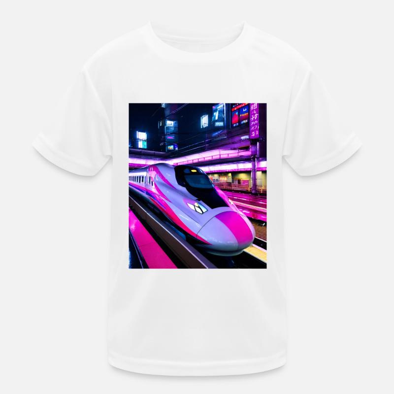 Train Japan Tokyo Night Kids Functional T-Shirt