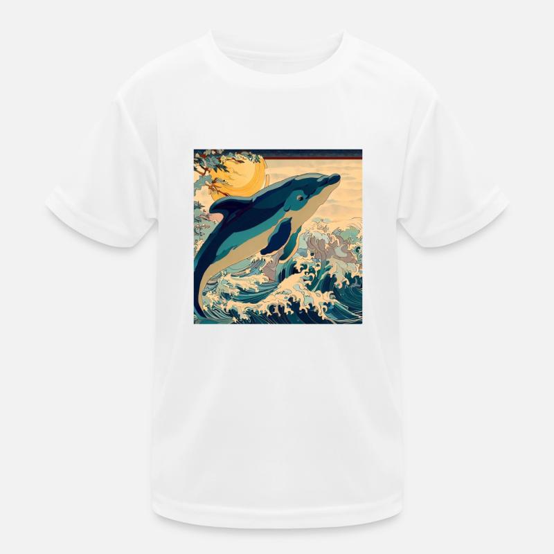 Delfin Japanisch Kinder Funktions-T-Shirt