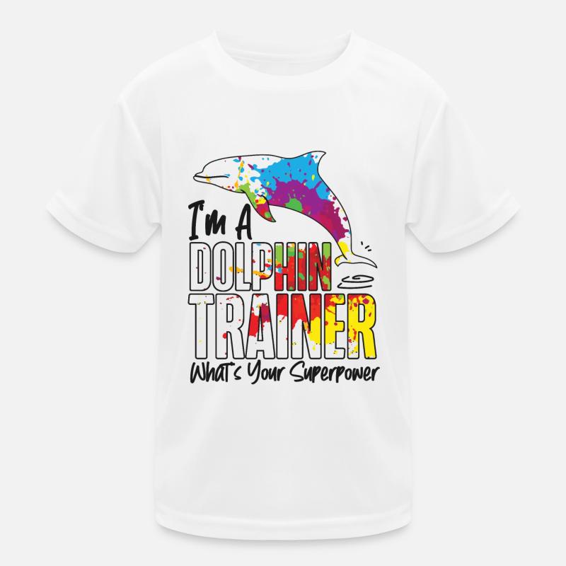 Dolphin I'm A Dolphin Trainer Kids Functional T-Shirt