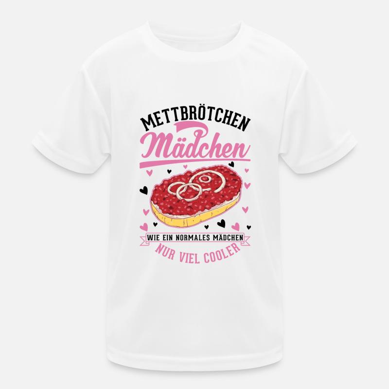 Mettbrötchen Mädchen Mett Hackepeter Kinder Funktions-T-Shirt