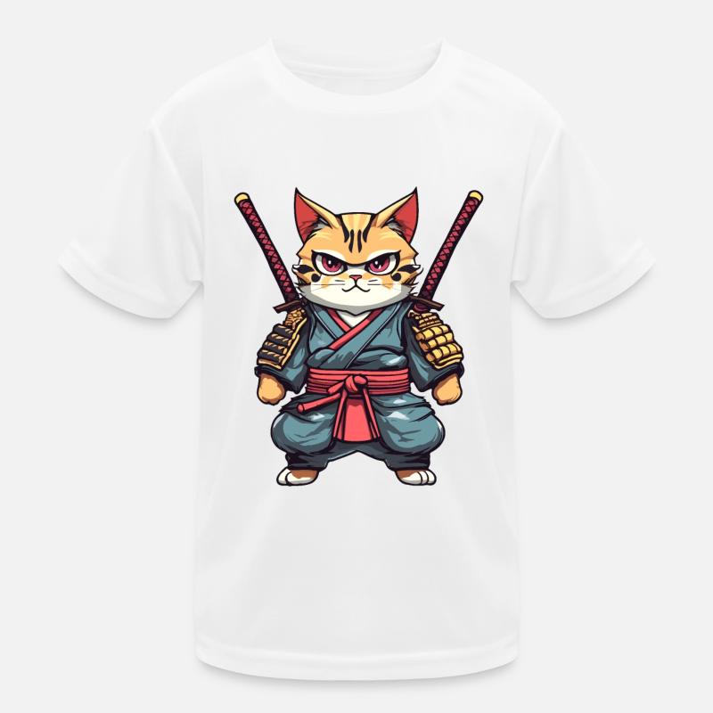 Samurai-Katze #21 Kinder Funktions-T-Shirt