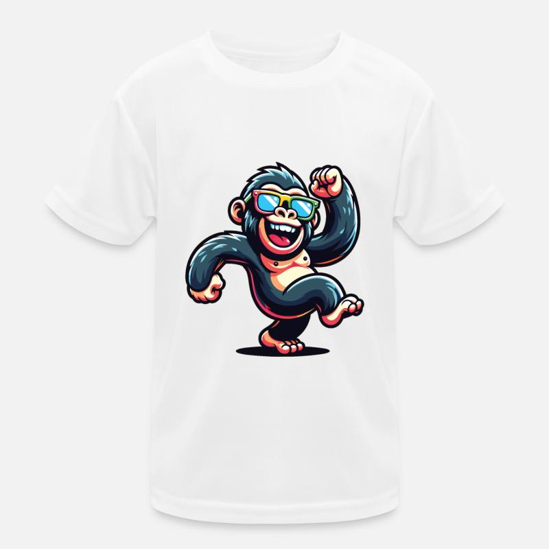 Gorilla mit Sonnenbrille Kinder Funktions-T-Shirt