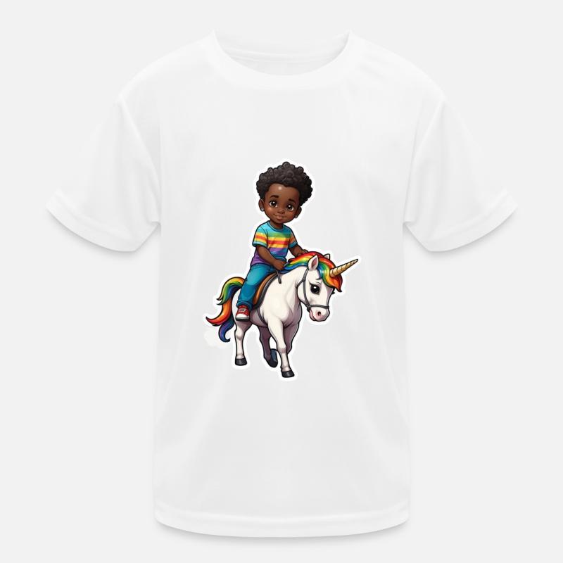Einhorn Junge Geschenkidee - Kinder Funktions-T-Shirt - Weiß