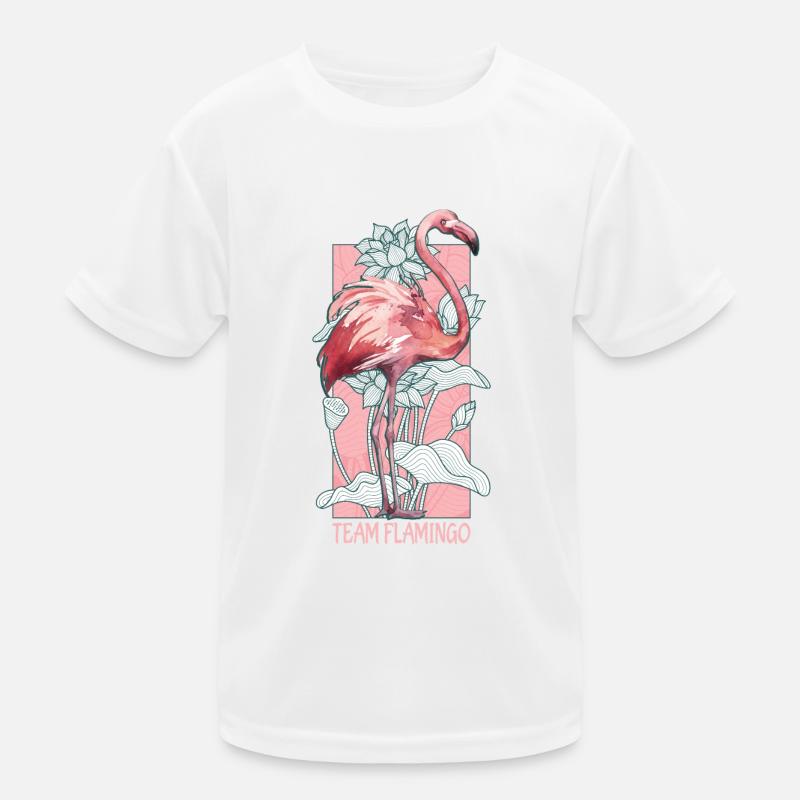 Team Flamingo Aquarell Wasserfarben Tiere Kinder Funktions-T-Shirt