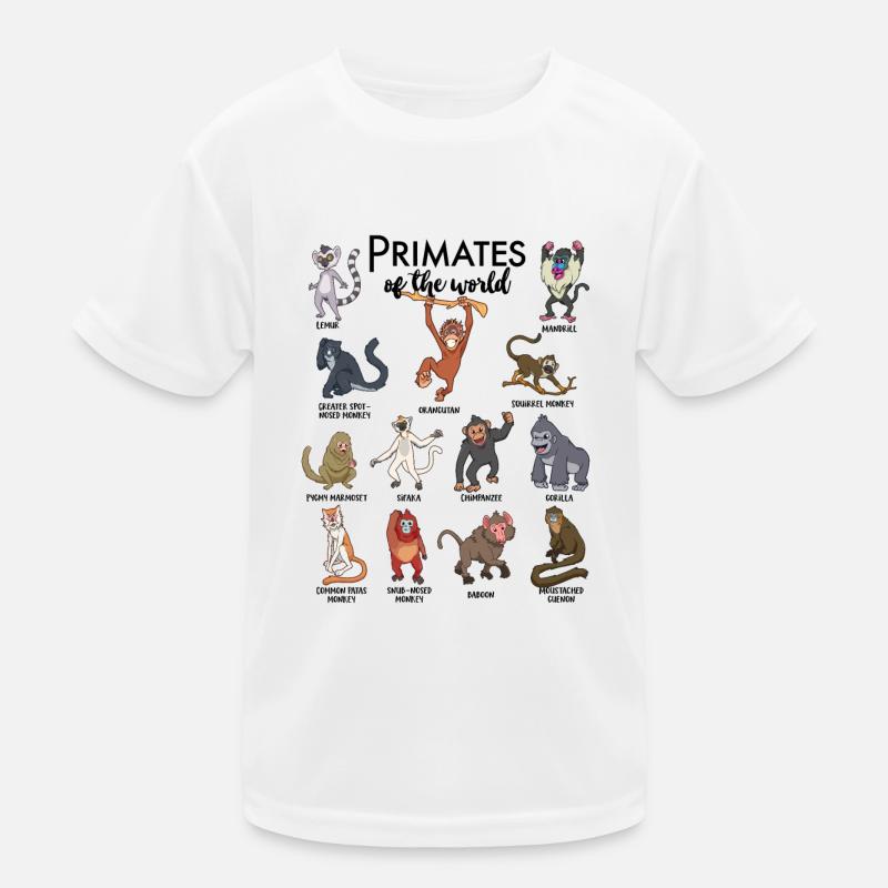 Différents singes - Types de primates T-shirt sport Enfant