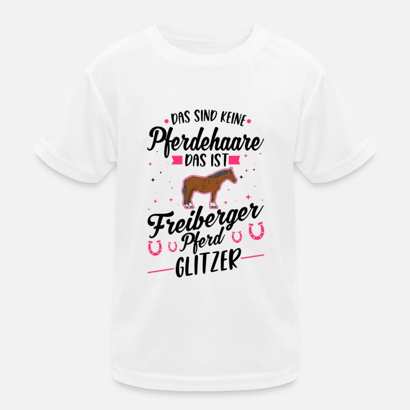 Freiberger Pferd Glitzer Kinder Funktions-T-Shirt
