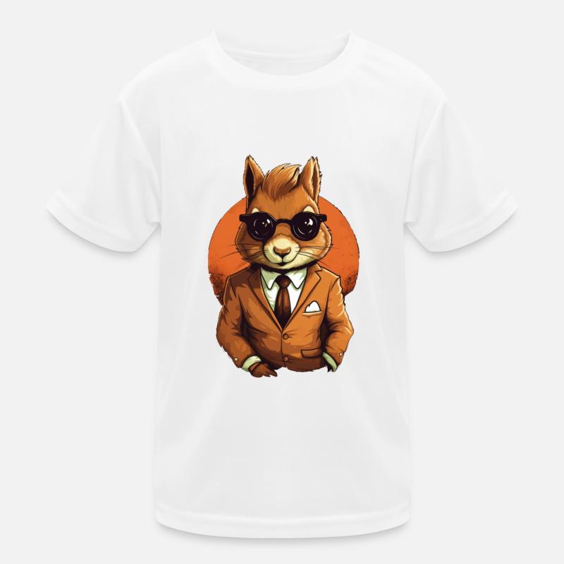 Squirrel Business Sunglasses Kids Functional T-Shirt