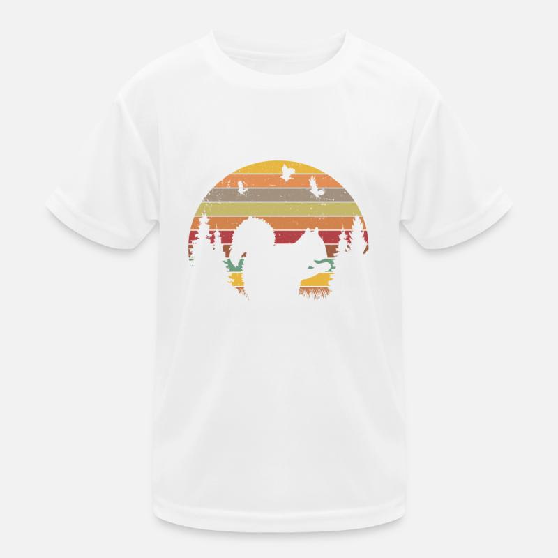 Eichhörnchen Retro Squirrel Kinder Funktions-T-Shirt