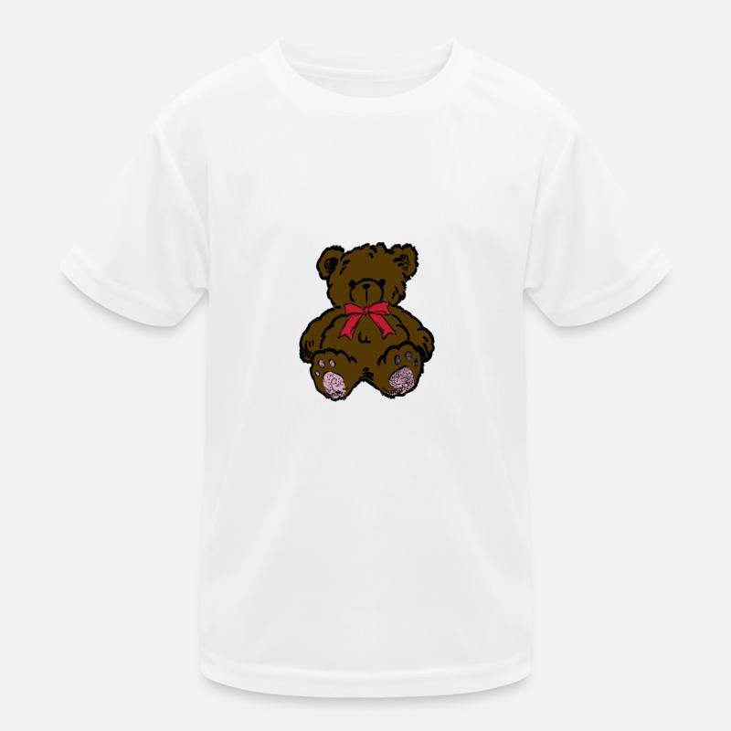 Brown Bear Sitting Kids Functional T-Shirt