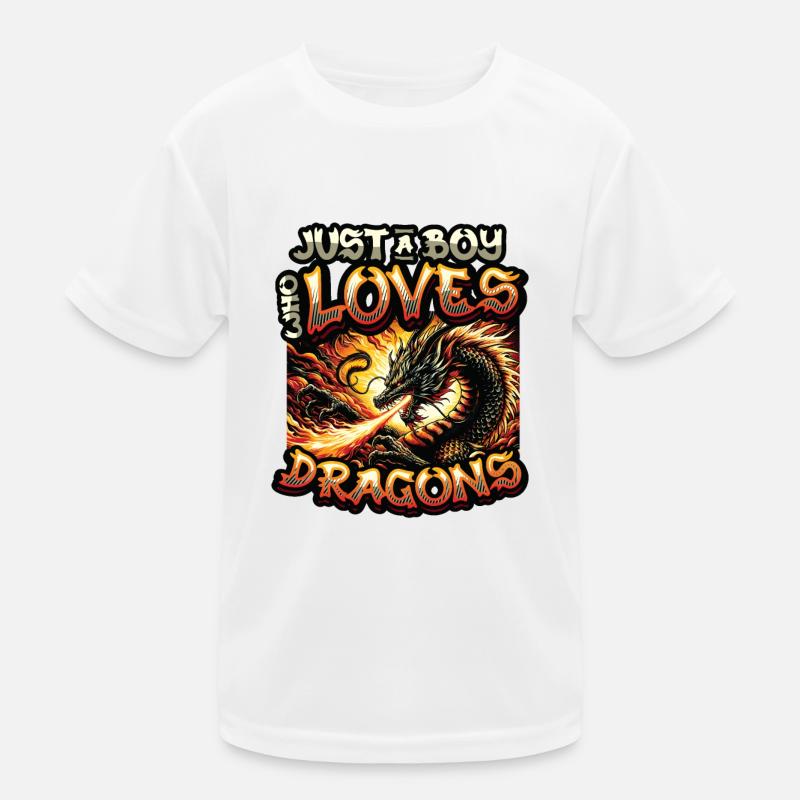 Nur Ein Junge, Der Drachen Liebt - Jungs Drachen Kinder Funktions-T-Shirt