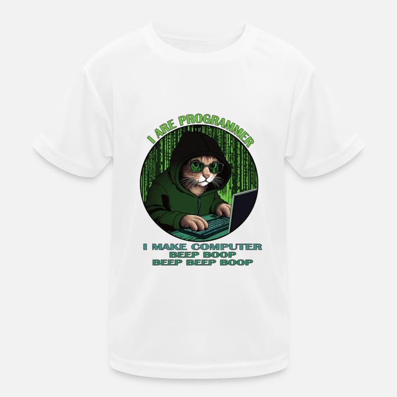 Ich bin Programmierer, grün, Programmierkatze Kinder Funktions-T-Shirt