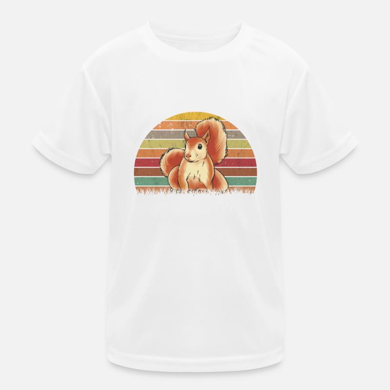 Eichhörnchen Retro Squirrel Kinder Funktions-T-Shirt