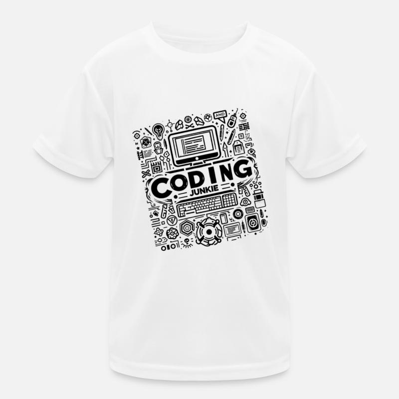 Coding Junkie 9 Kinder Funktions-T-Shirt