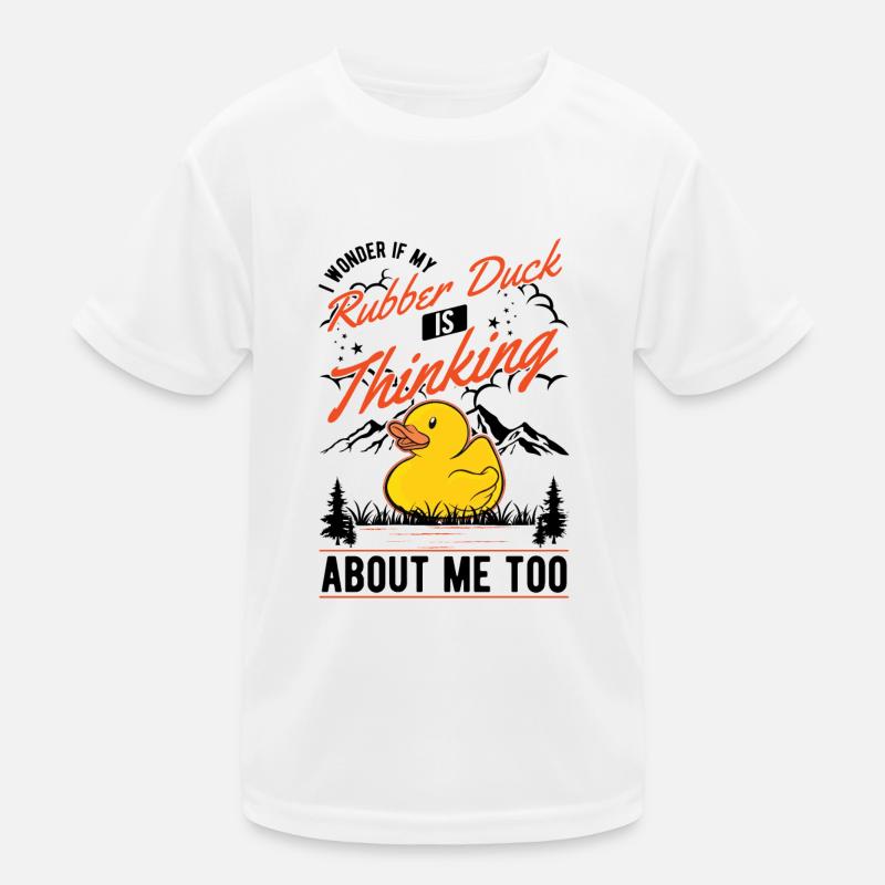 Gummiente Geschenk Quietscheente Badeente Kinder Funktions-T-Shirt