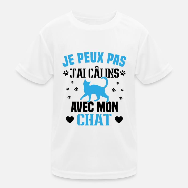 I Can't I Cuddle With My Cat Gift Kids Functional T-Shirt