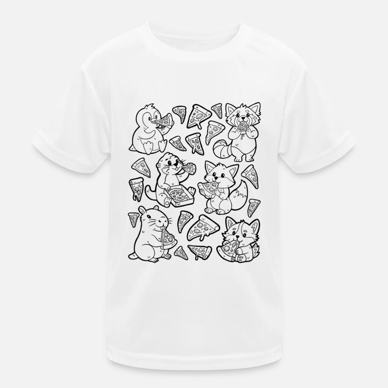 Pizza Doodle: Capybara, Fuchs, Corgi, Otter Kinder Funktions-T-Shirt