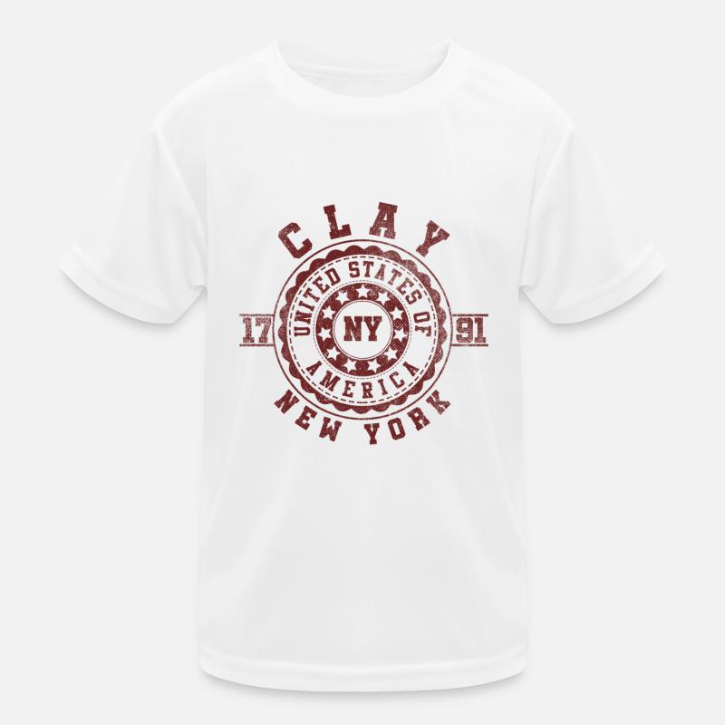 Clay NY | New York Reise & Souvinier Geschenk Kinder Funktions-T-Shirt