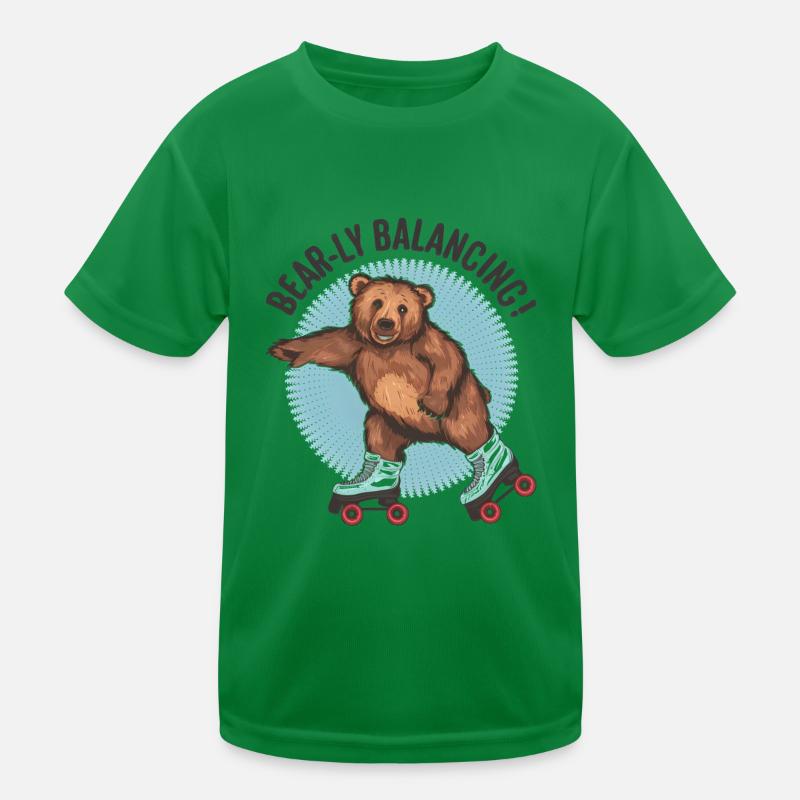 Ours Roller Skating « Bear-ly Balancing ! » T-shirt sport Enfant