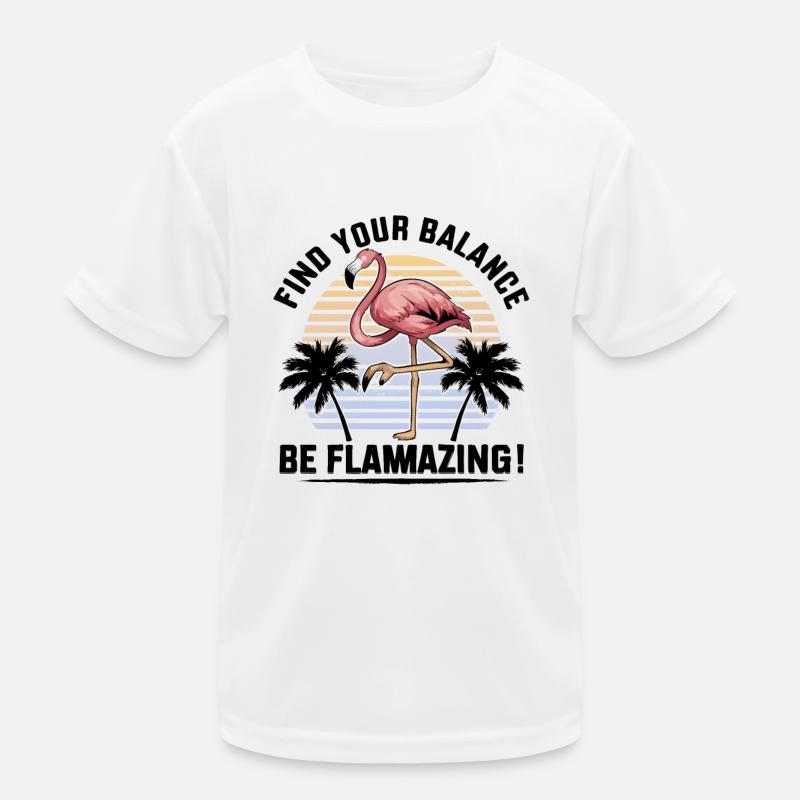 Flamingo Ballet: Elegance in Pink Art Design Kids Functional T-Shirt