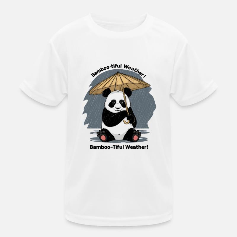 Panda mit Bambusschirm Bambus-Tiful Wetter! Kinder Funktions-T-Shirt