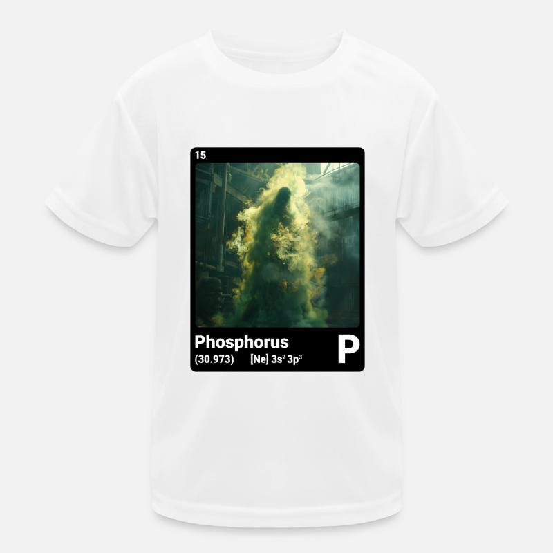Periodensystemelement Phosphor (P) 015 - Kinder Funktions-T-Shirt - Weiß