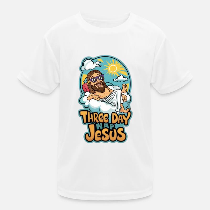 Three Day Nap Jesus - Kids Functional T-Shirt - white
