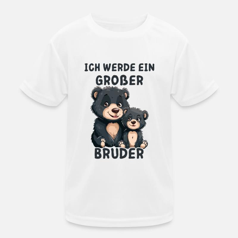 Ich werde ein großer Bruder Bär Kinder Funktions-T-Shirt