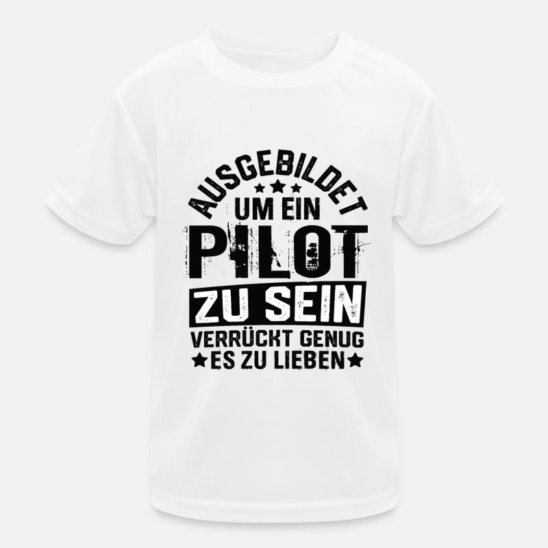 Pilot Airplane Pilots Flying Aviator Flying Kids Functional T-Shirt