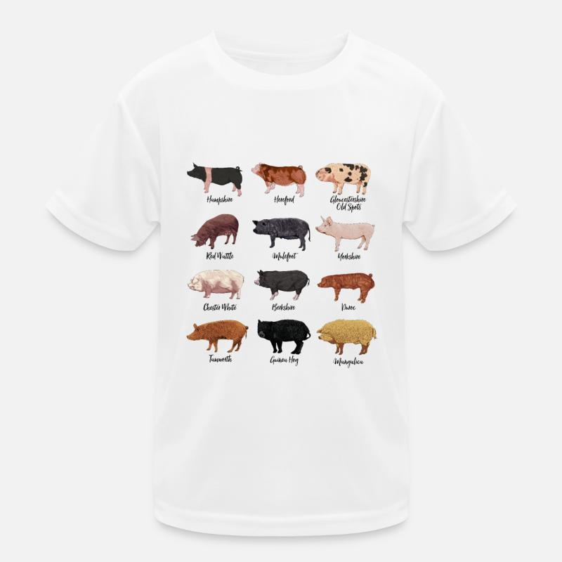 Pig Drawings - Pig Motif Kids Functional T-Shirt