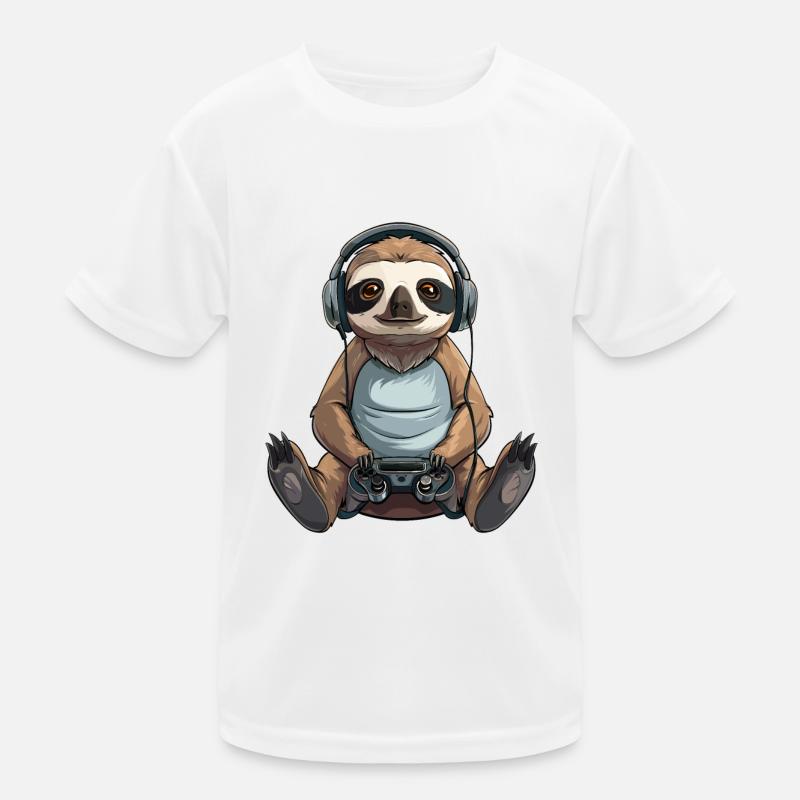 Sloth gaming Kids Functional T-Shirt