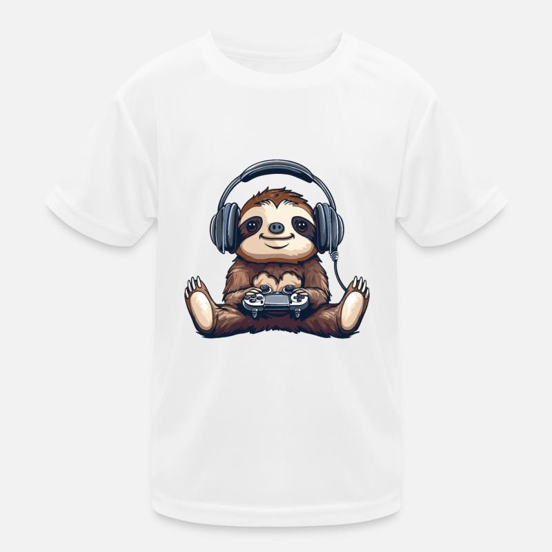 Sloth gaming Kids Functional T-Shirt