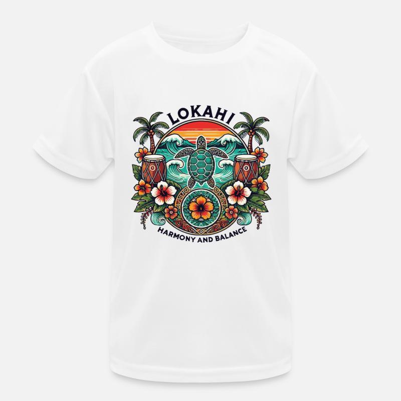 Lokahi - Harmonie hawaïenne et équilibre Turtle Design T-shirt sport Enfant