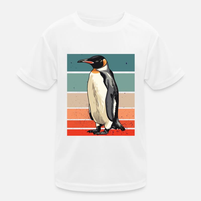 Penguin Retro Kinder Funktions-T-Shirt