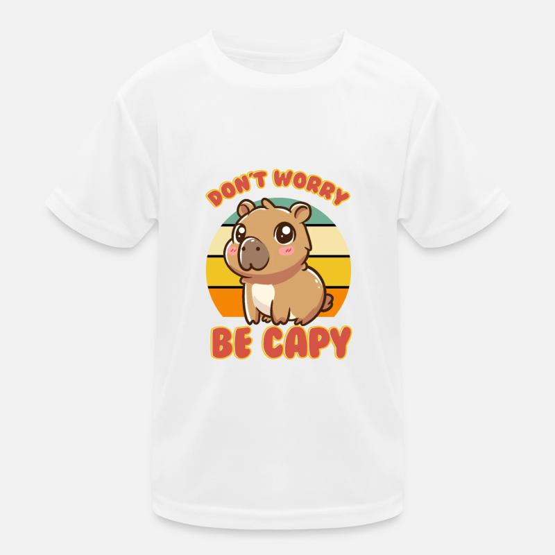 Don't Worry Be Capy - Cute Capybara Pun Kids Functional T-Shirt