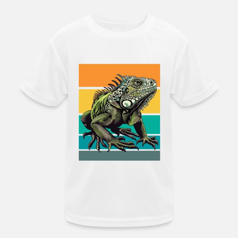Retro Leguan Kinder Funktions-T-Shirt