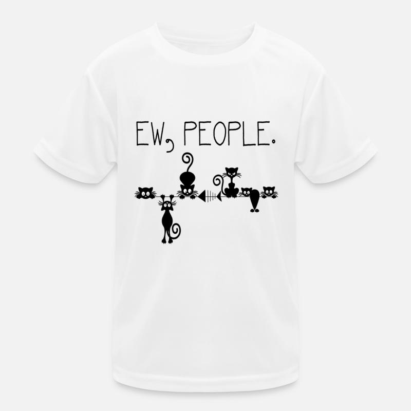 Ew People Black Cat Funny Kids Functional T-Shirt