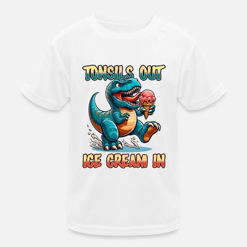 Tonsils Out Ice Cream In Dino Tonsillectomy Tonsil Kids Functional T-Shirt