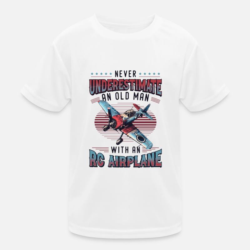 Alter Mann Mit Modellflugzeug Kinder Funktions-T-Shirt