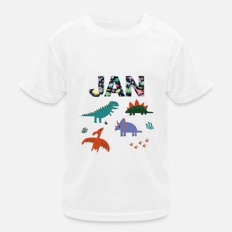 JAN - Beau prénom de garçon avec dinosaure T-shirt sport Enfant