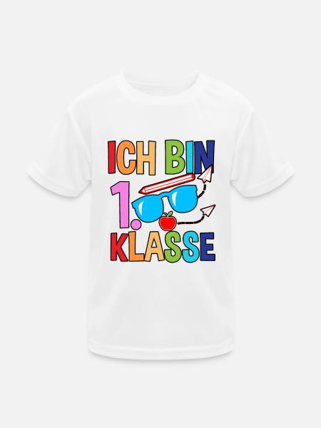 Erste Klasse Schulkind Schulbeginn Einschulung - Kinder Funktions-T-Shirt - Weiß