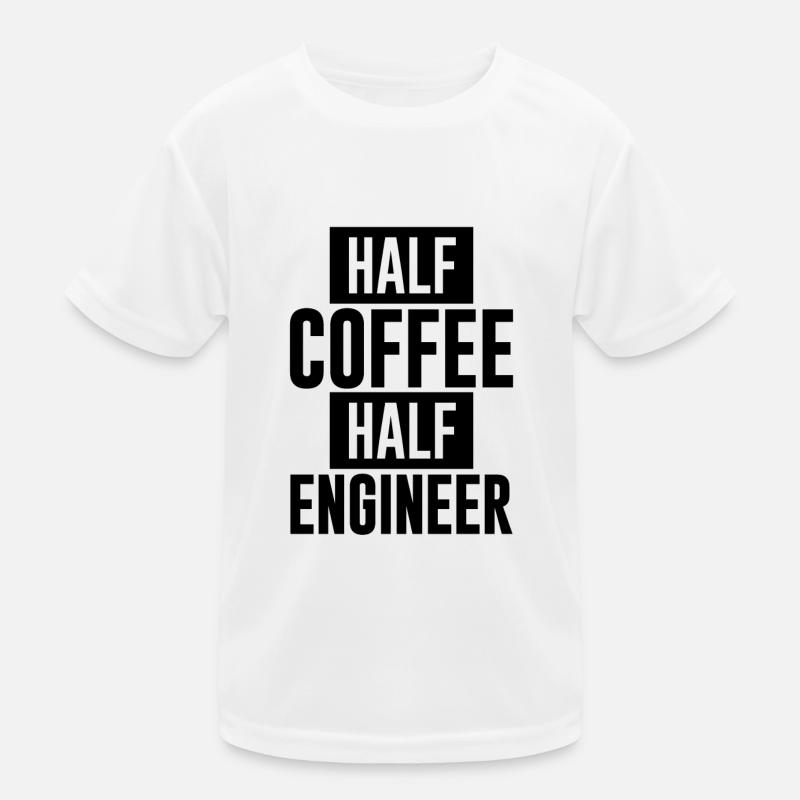 Half Coffee Half Engineer Kids Functional T-Shirt