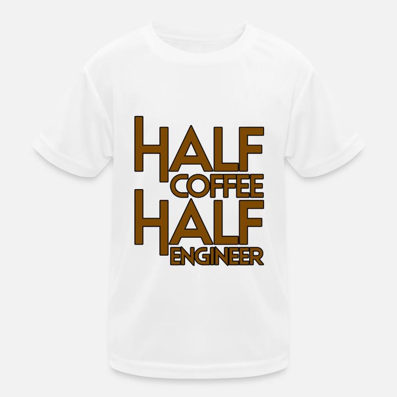 Half Coffee Half Engineer 3 Kids Functional T-Shirt