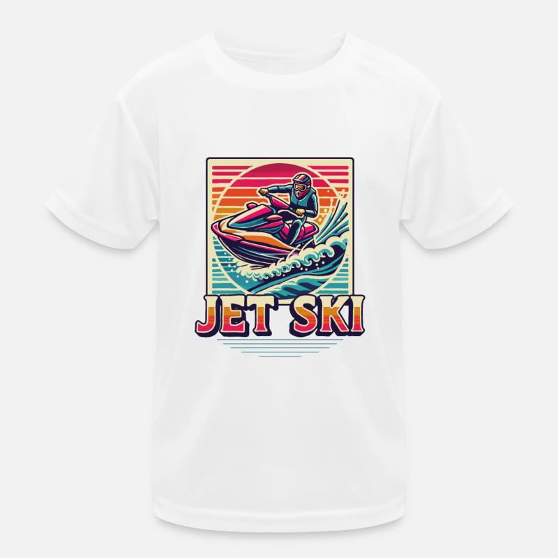 Jet Ski Adventure Retro Summer Kids Functional T-Shirt