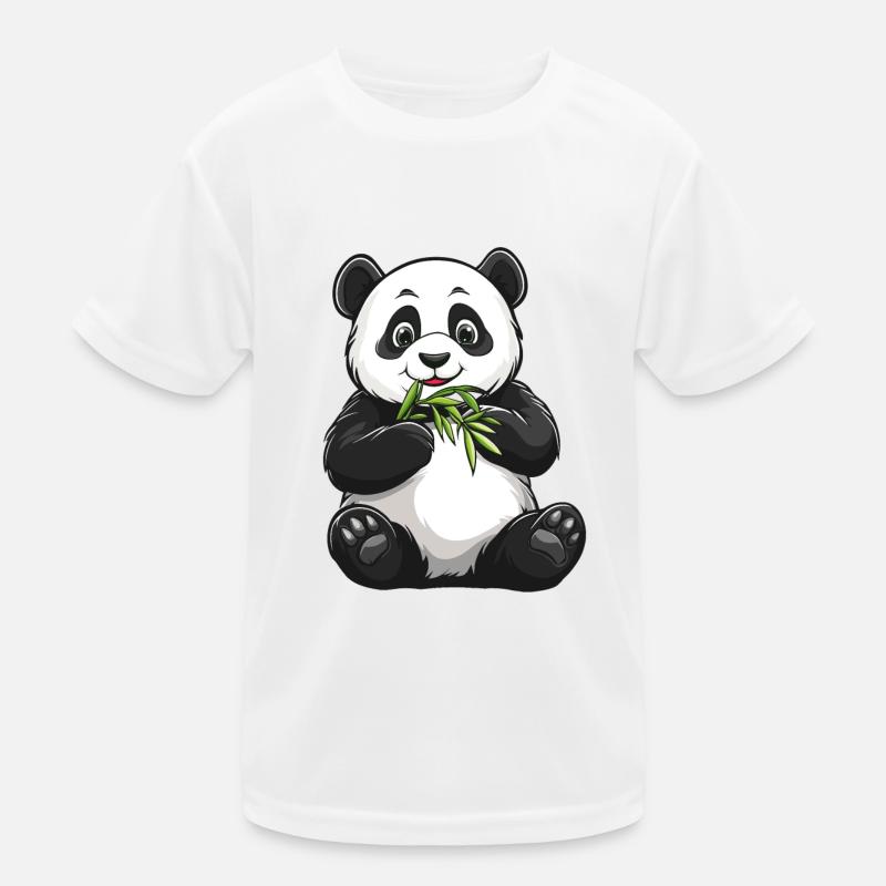 Pandabär mit Bambus Kinder Funktions-T-Shirt