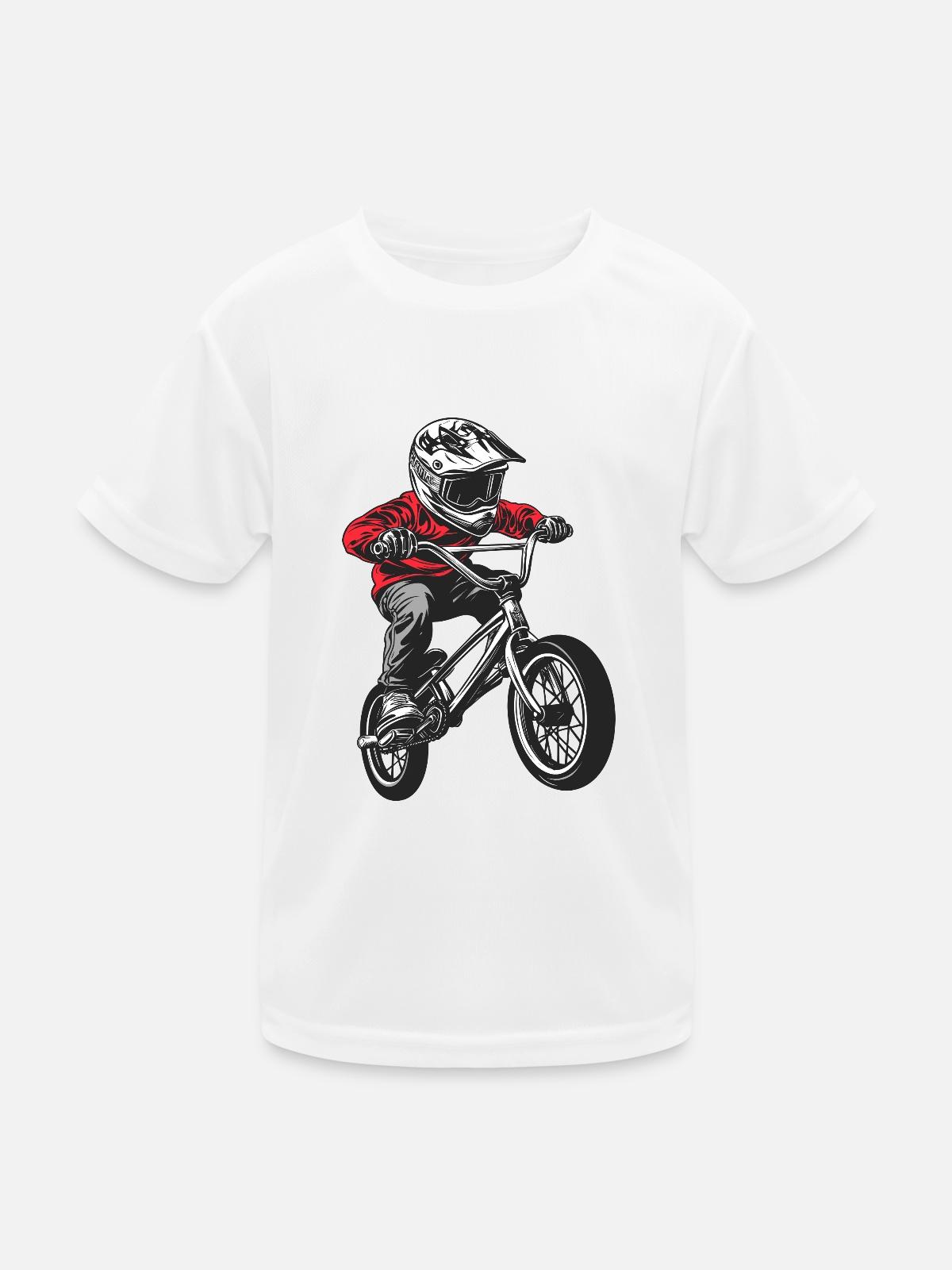 BMX Kind - Kinder Funktions-T-Shirt - Weiß - Vorne